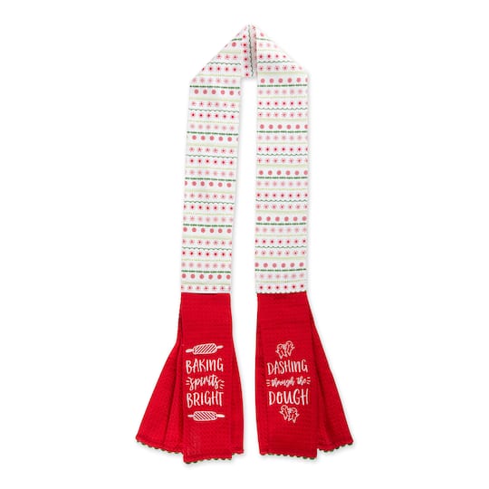 Design Imports Kitchen Towel Holiday Baking Kitchen Scarf, 4" x 70" - Multicolor